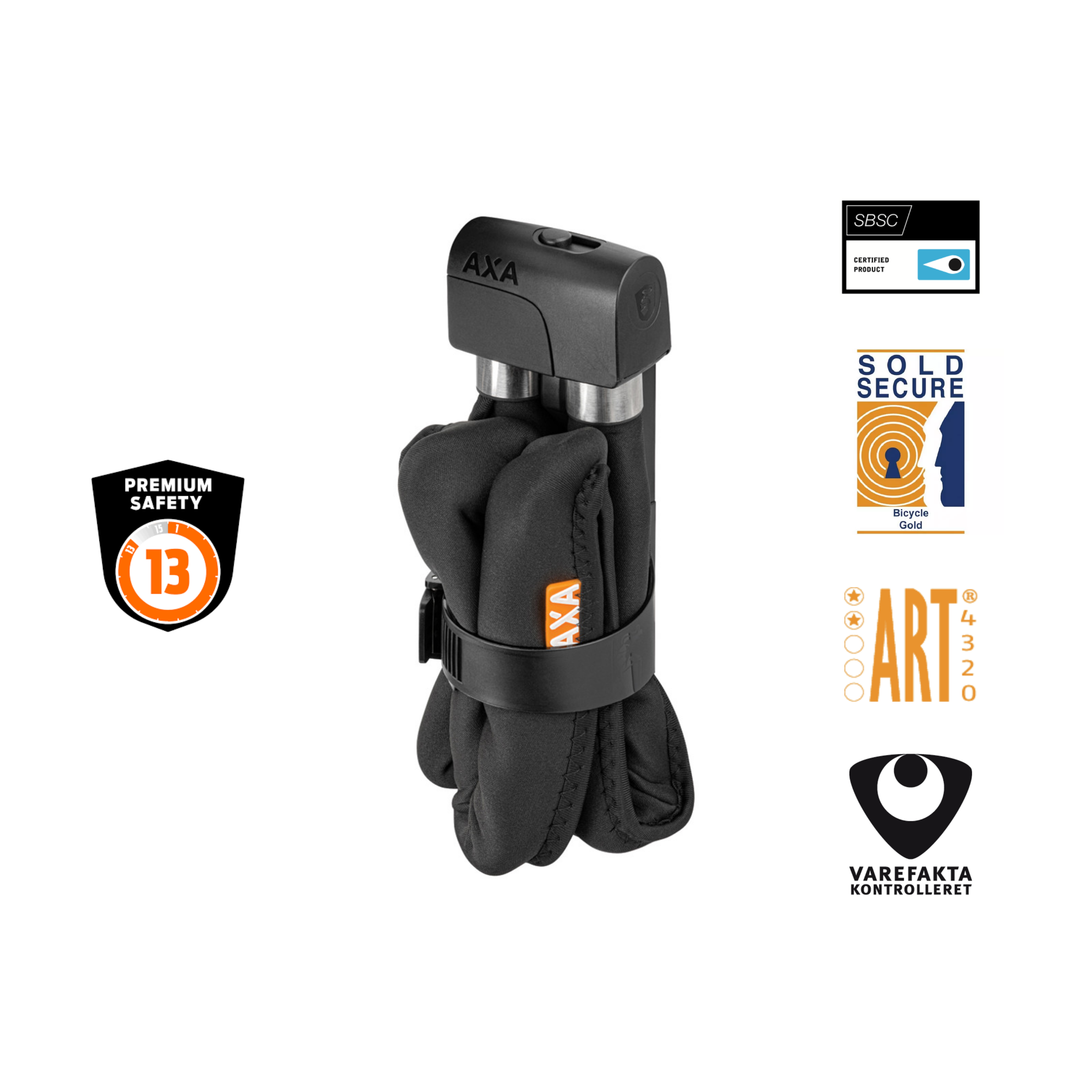 AXA 10-105 Foldelås med alle sine godkendelser